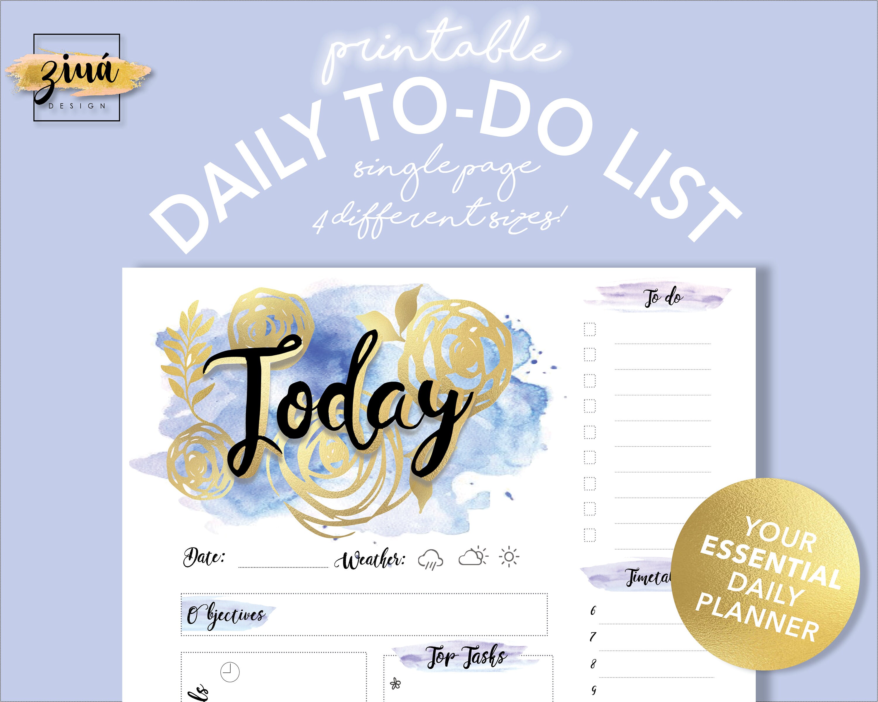 Blue To Do List To Do List Printable Planner Printable | Etsy