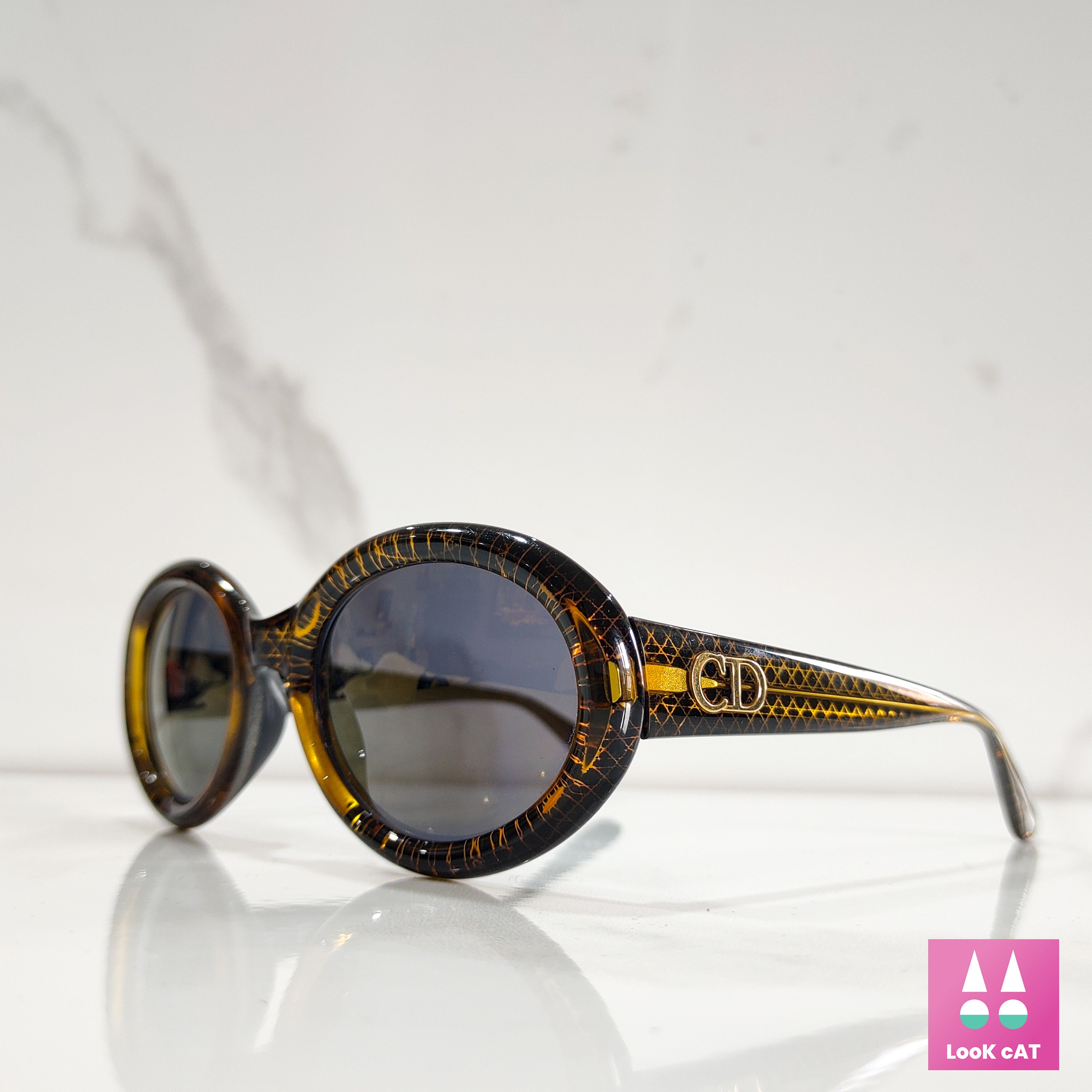 Christian DIOR 2919 Vintage Sunglasses 90s 80s Y2K Gold Lunette