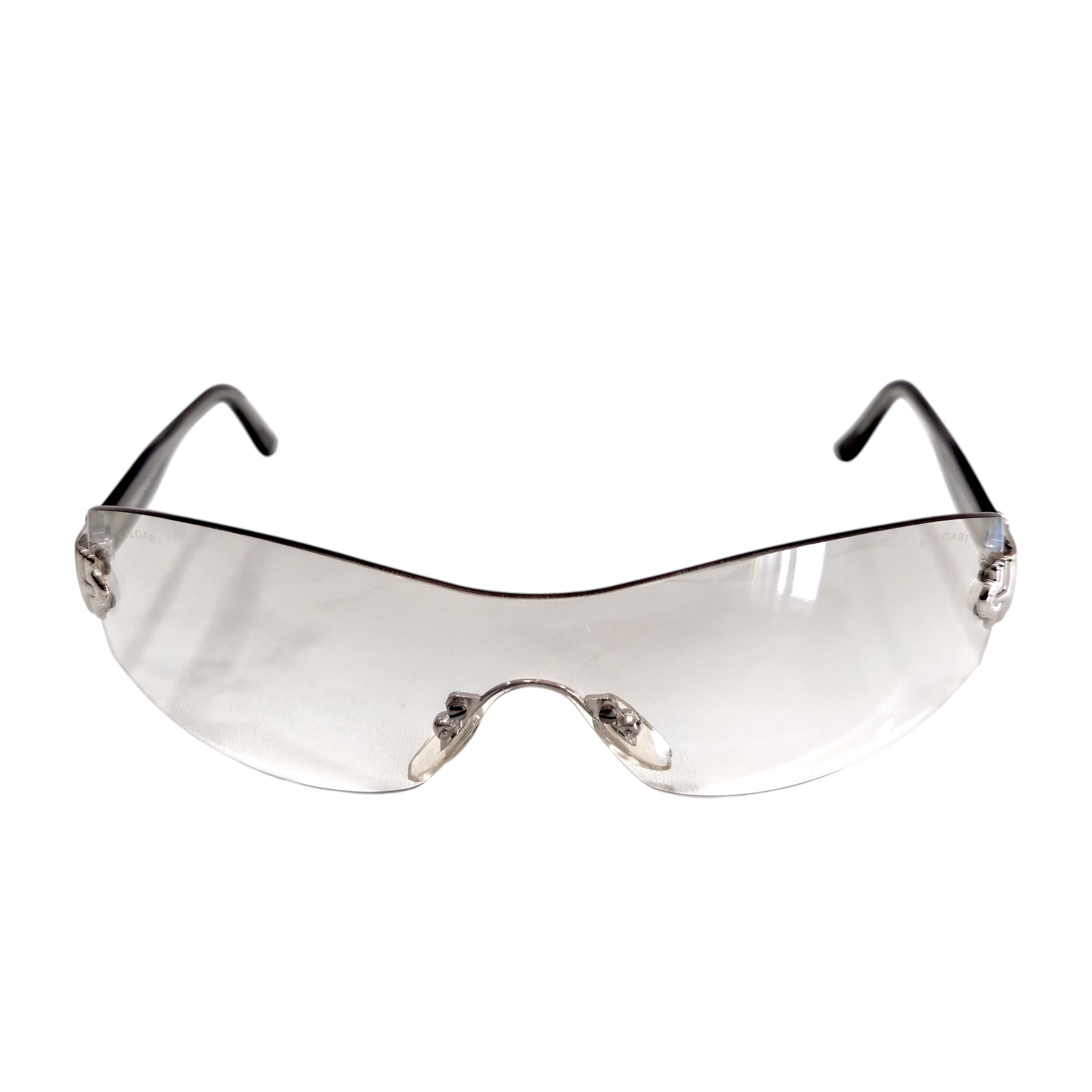 Bvlgari Vintage Sunglasses -y2k 2000s - Wrap Shield Mask - Rare