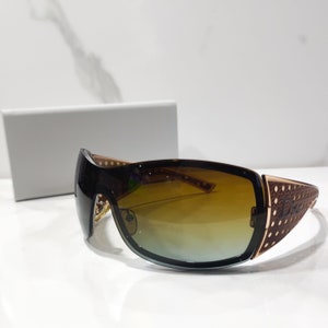 Christian Dior Quadrille y2k vintage sunglasses NOS never used wrap shield occhiali gafas monogram