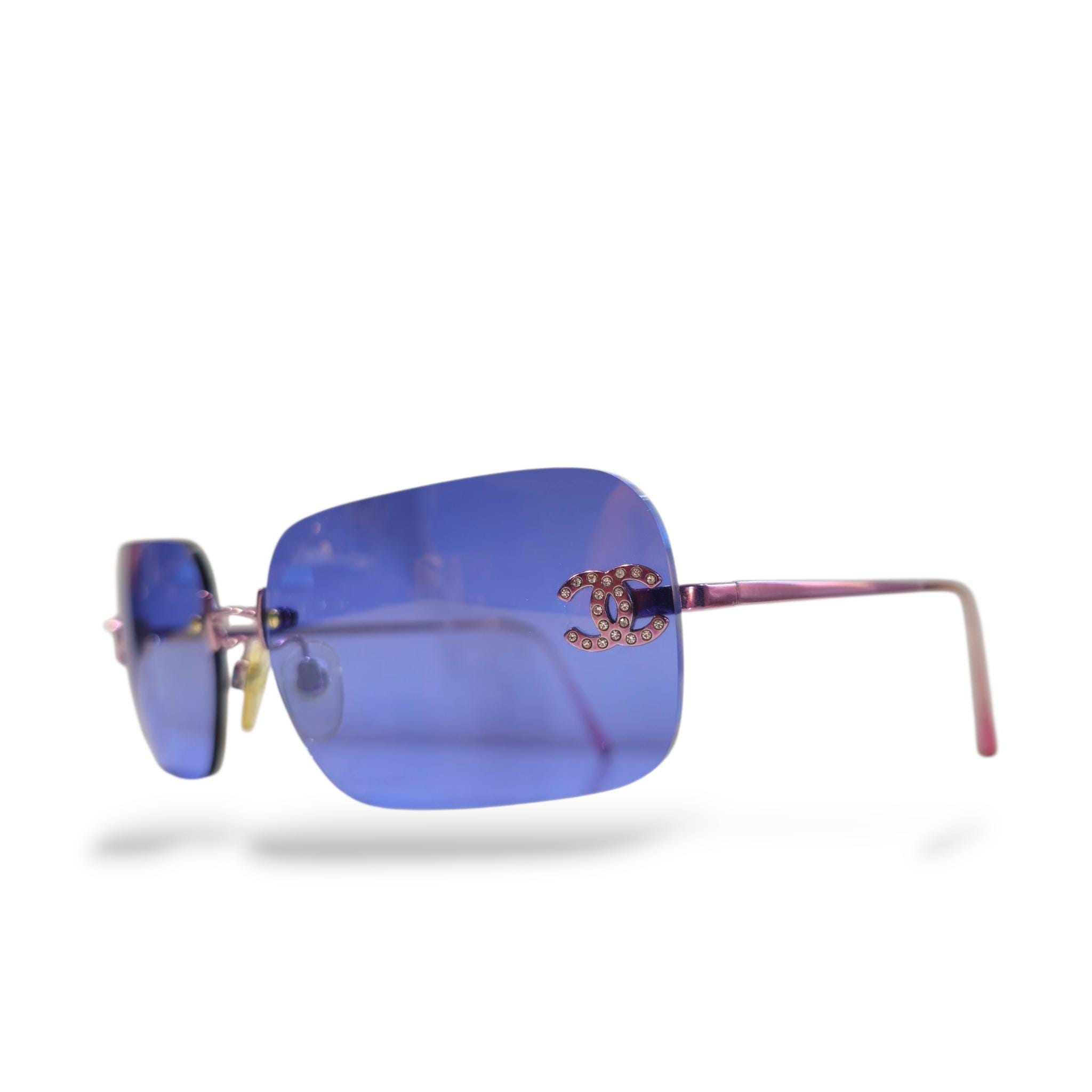Chanel rimless sunglasses rhinestone - Etsy 日本
