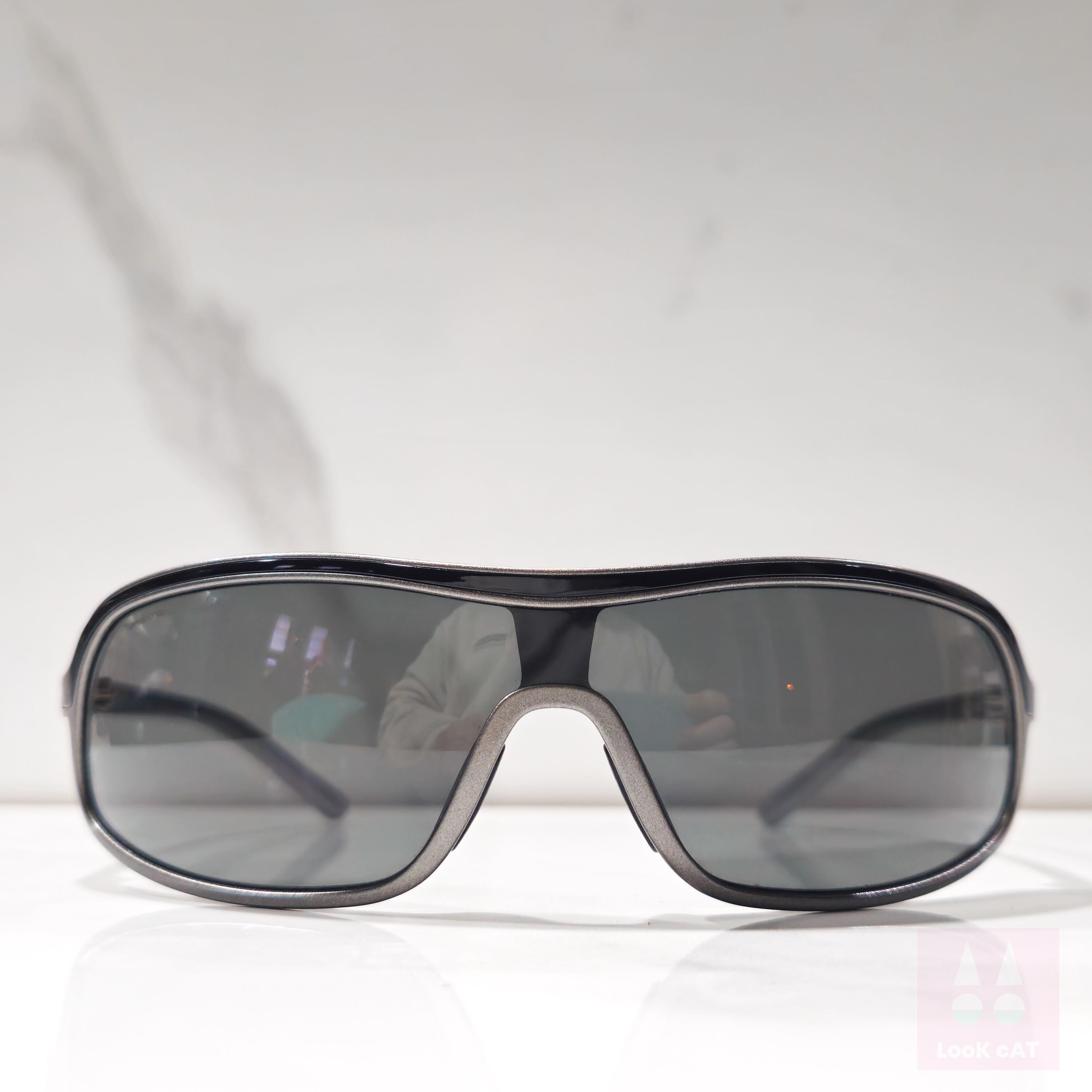 Prada SPS 06D Vintage Y2K Sunglasses Linea Rossa Wrap Shield