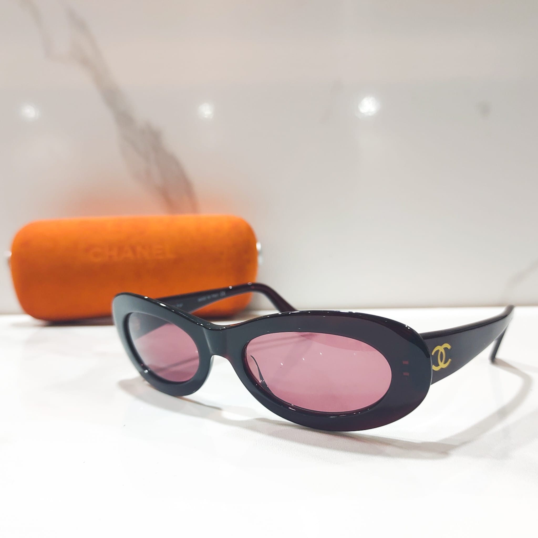 CHANEL, Accessories, Chanel Pink Mirrored Sunglasses