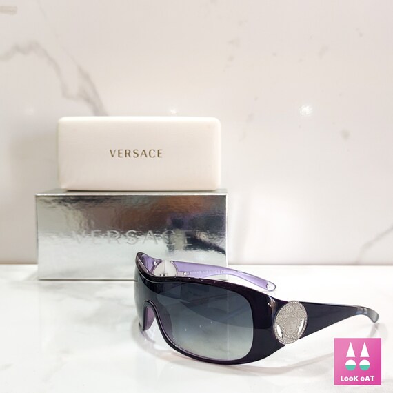 Versace 4143 Vintage Sunglasses Wrap Shield NOS Never 