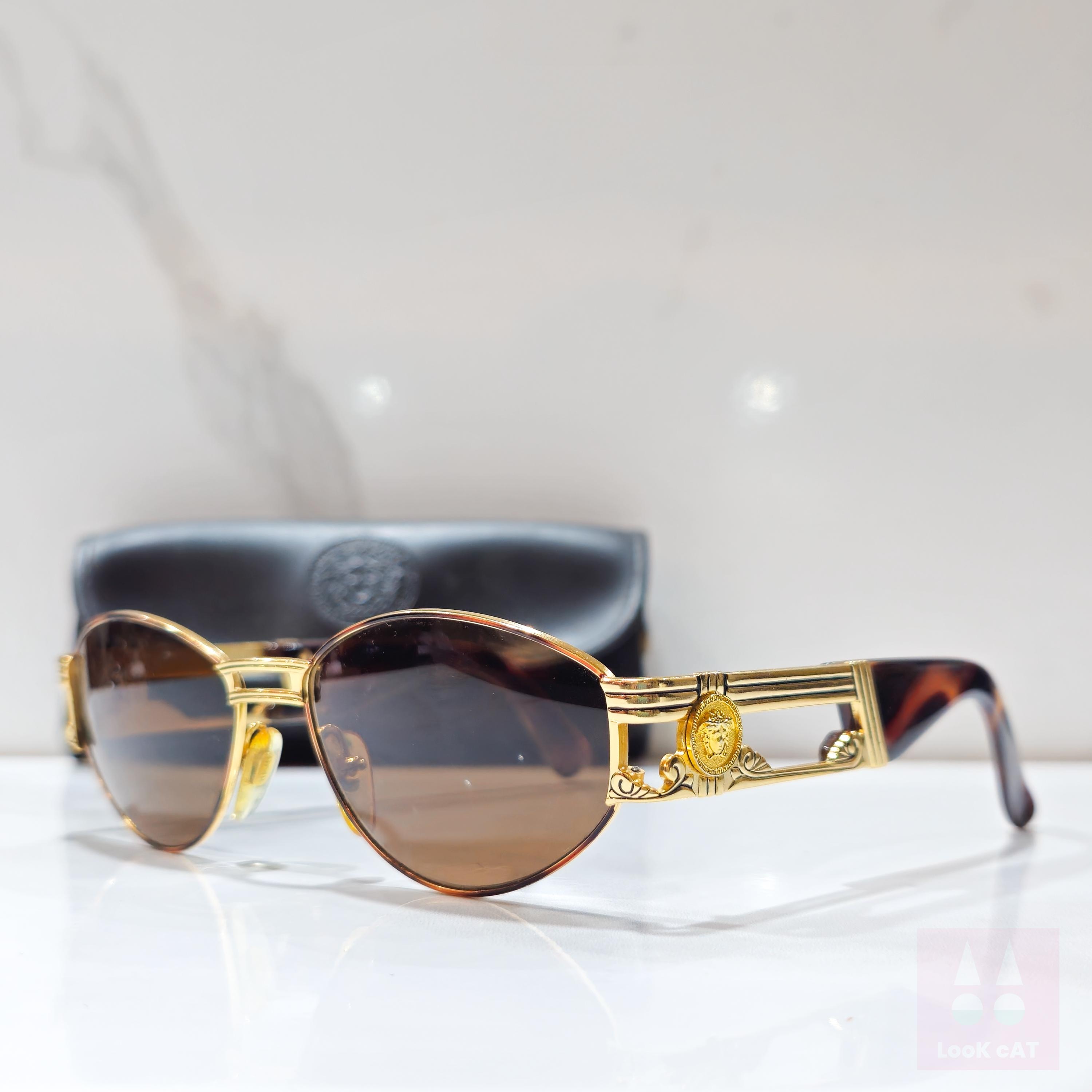 Vintage Sunglasses Gianni Versace S 75 - 90s 1990- Gold Frame