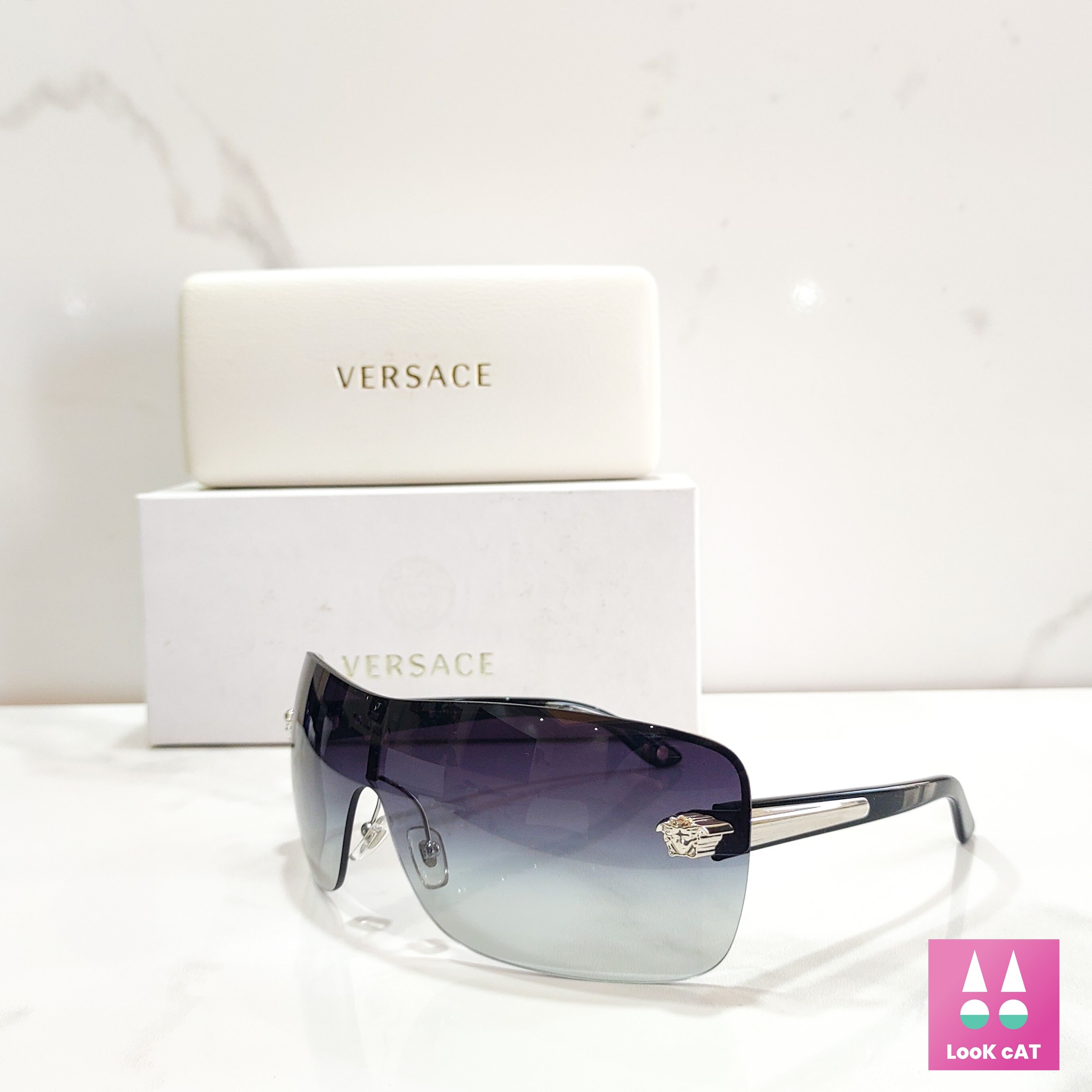 Versace 2119 Vintage Sunglasses Wrap Shield NOS Never Used 