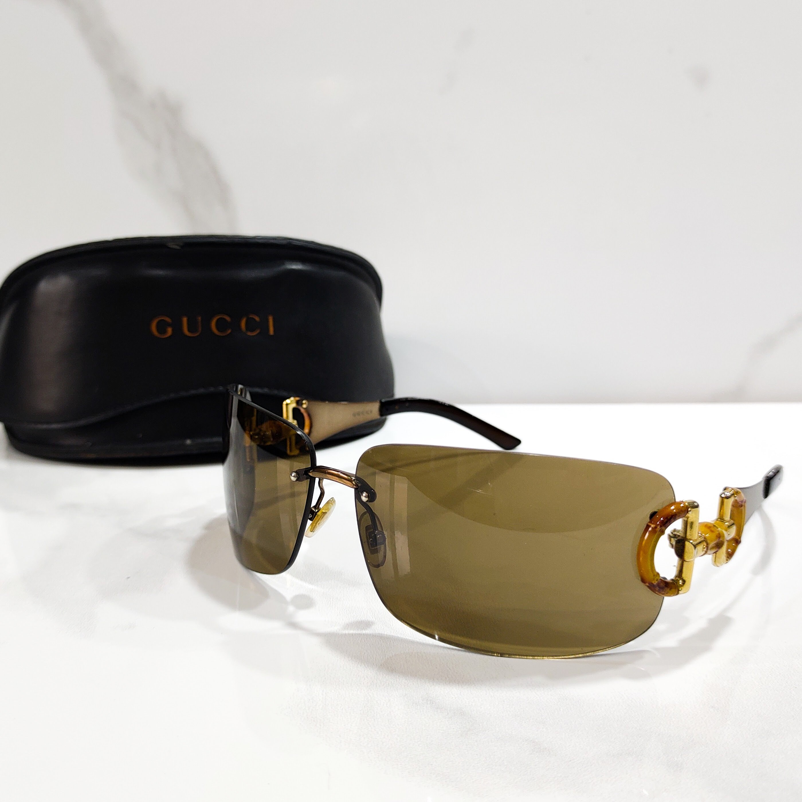 Auth VTG GUCCI Sunglasses GG 2801/S Gucci × Streetwear × Vintage GUCCI Bamboo Horsebit Rimless  main image 4