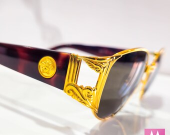 Gianni Versace S 63 Vintage Sunglasses Gold Color Frame Occhiali