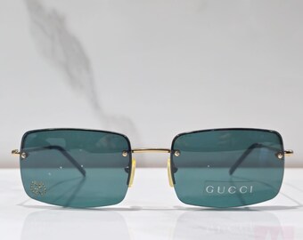 Gucci 1653 Strass Vintage Sunglasses Rimless Rhinestones NOS New