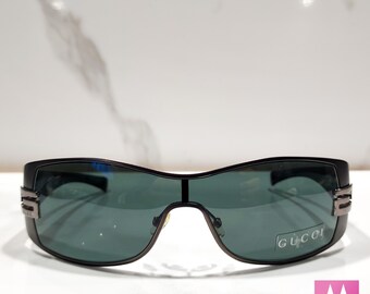 正規 Gucci GG Occhiali Shield Wrap Sunglasses Vintage 1804 小物