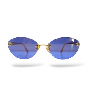Chanel Rimless Sunglasses Rhinestone - Etsy
