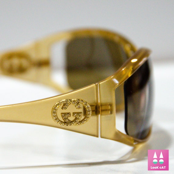 Gucci 2989 strass rare vintage sunglasses wrap sh… - image 5