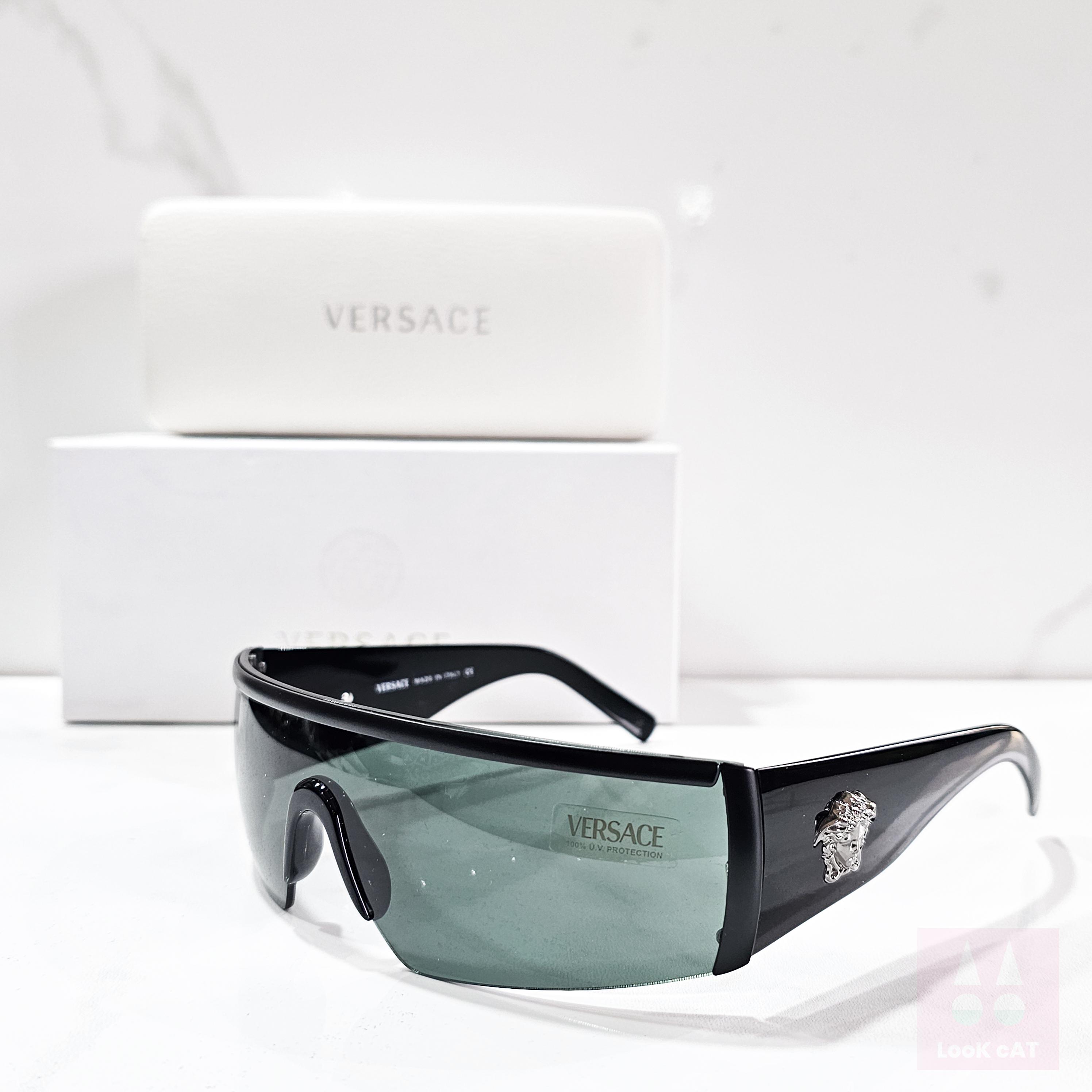 Authentic Y2K Versace Sunglasses Mirror Shield Lenses Amazon.com: Versace VE4461 GB1/87 47MM Black/Dark Grey  main image 2