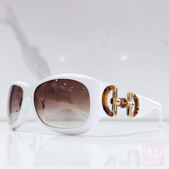 Gucci 2970 Bamboo Sunglasses Vintage -made in Italy- White Lunette