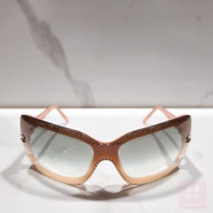 Chanel 5065 vintage rhinestones sunglasses lunette brille y2k shades rimless