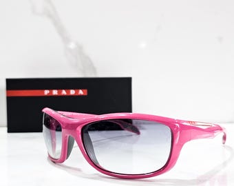 Vintage Prada sunglasses SPS 04 N - y2k wrap shades - pink 2000s