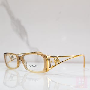 Chanel 3073 frame eyeglasses Bayonetta lunette brille y2k shades Gold office siren new old stock