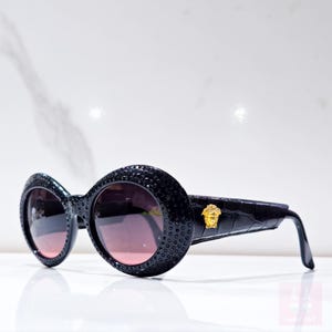 Gianni Versace 418 P sunglasses vintage 90s occhiali lunette rare black y2k 1996 Rhinestones