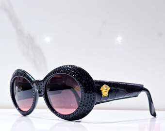 Gianni Versace 418 P sunglasses vintage 90s occhiali lunette rare black y2k 1996 Rhinestones