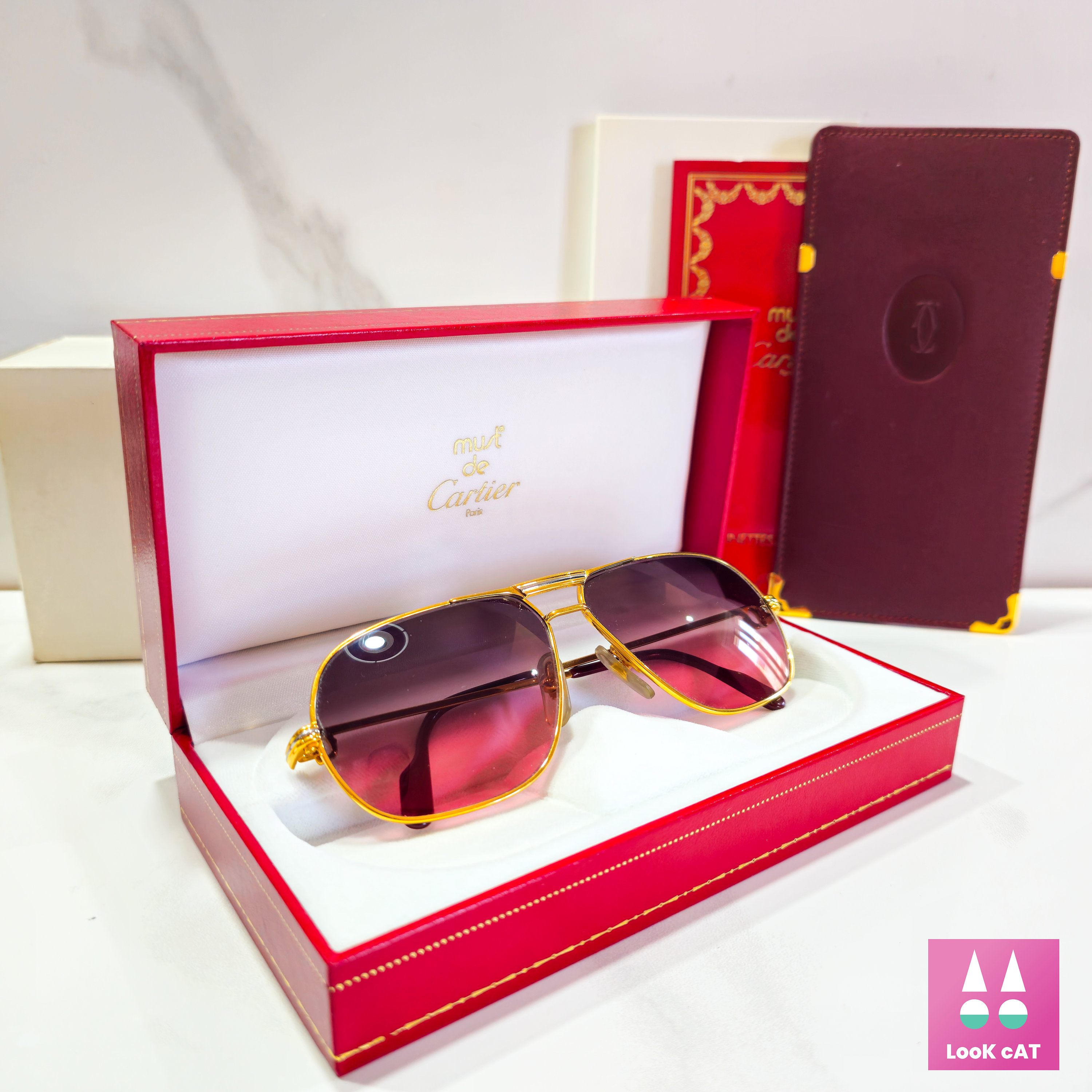 Cartier Tank Vintage Genuine Sunglasses 59 12 135 Lunette Brillen Etsy