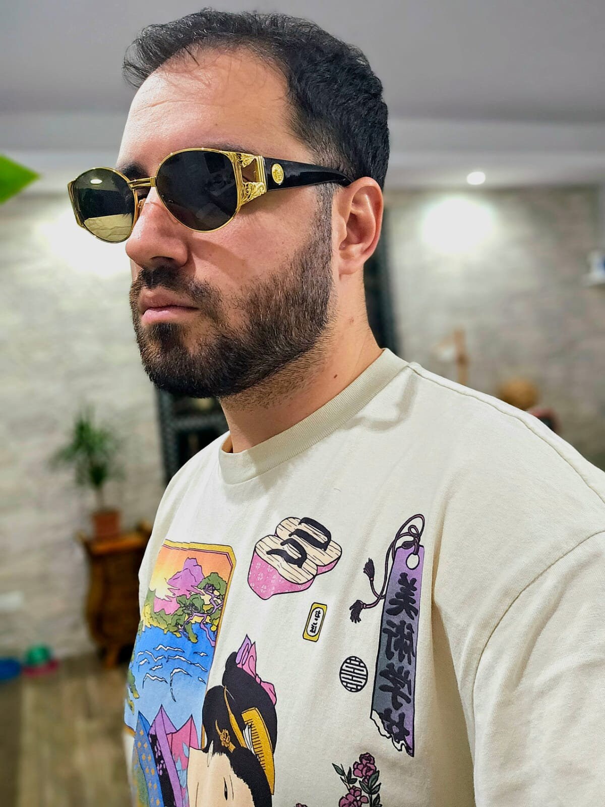 ★♻️ ★GIANNI VERSACE　サングラス Gianni Versace 1996 Vintage Mens Metal Gold Medusa