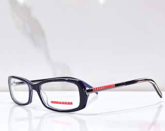 Prada VPS 03A vintage eyeframe blue eyeglasses Bayonetta style eyewear lunette brille y2k shades office siren