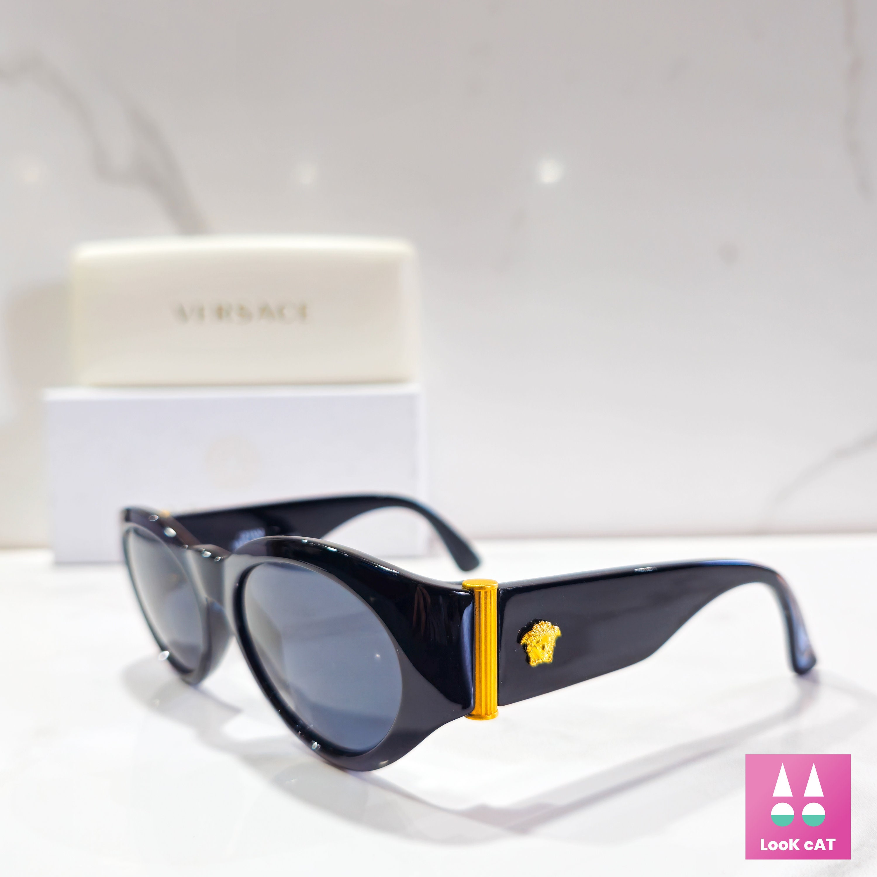 Gianni Versace 617 vintage sunglasses Gold color frame occhiali gafas 90s y2k NOS Notorius
