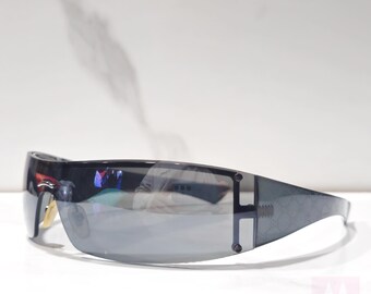 Gafas de sol vintage Gucci 1824 Y2K con protección envolvente, NOS, gafas de sol con forma de luneta, regalo de los años 90