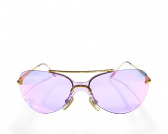 Gafas de sol Dior "MINI AVIATOR" estilo vintage de los años 2000 - Era Galliano - Gafas de sol sin montura con forma de máscara