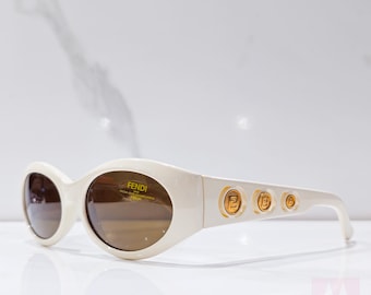 Fendi Vintage Ivory Sunglasses with Gold Accents Fendi SL 7503 Col 702 Vintage 90s Sunglasses – Ed & Sarna  main image 4