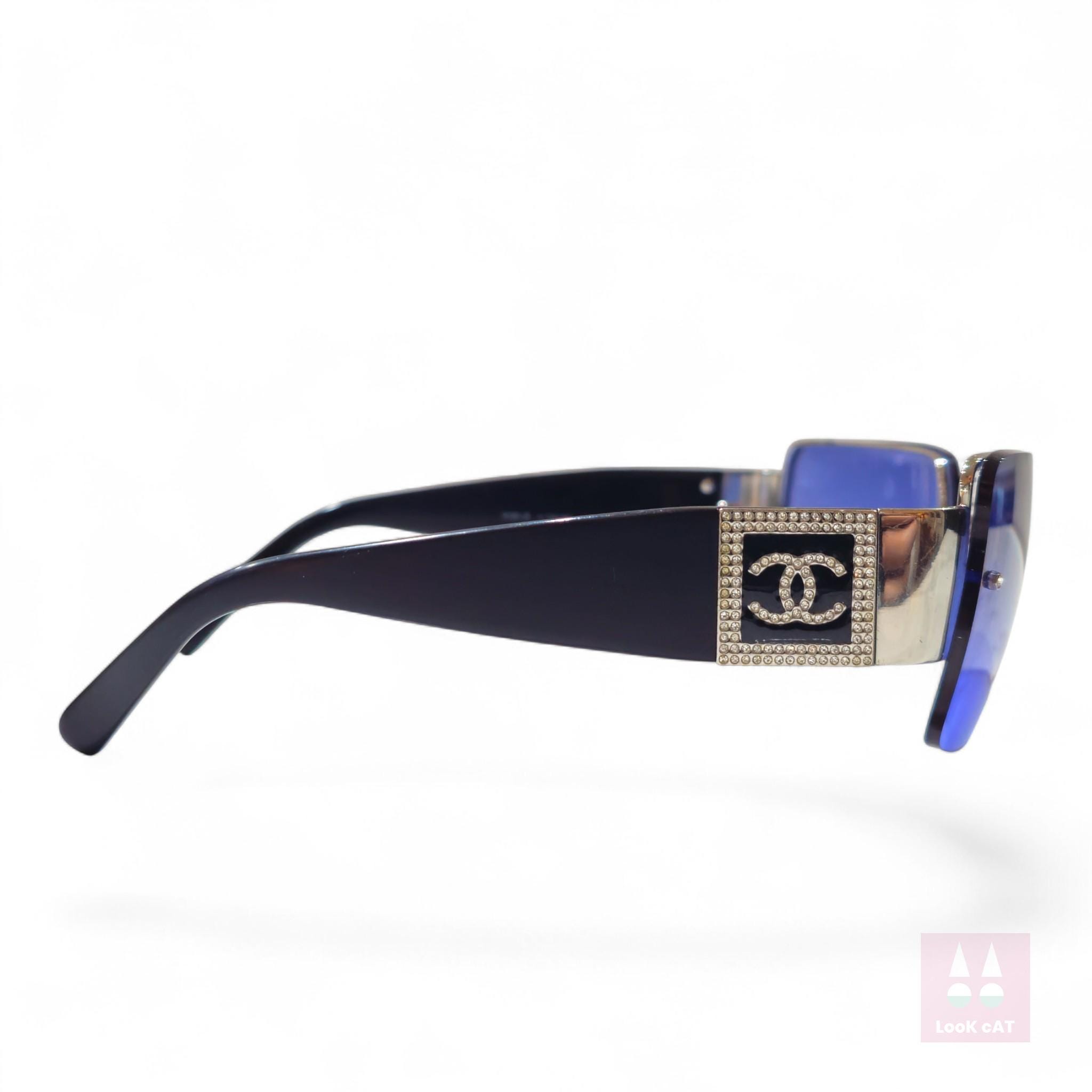 Chanel 4095 Iridescent Rimless Sunglasses Crystal Rhinestone Rare VTG Chanel Crystal CC Sunglasses 4095-B Tortoise 1769600  main image 4