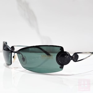 Versace mod 2028 sunglasses frameless rimless lunette brille shades Y2K shield wraparound NOS never used