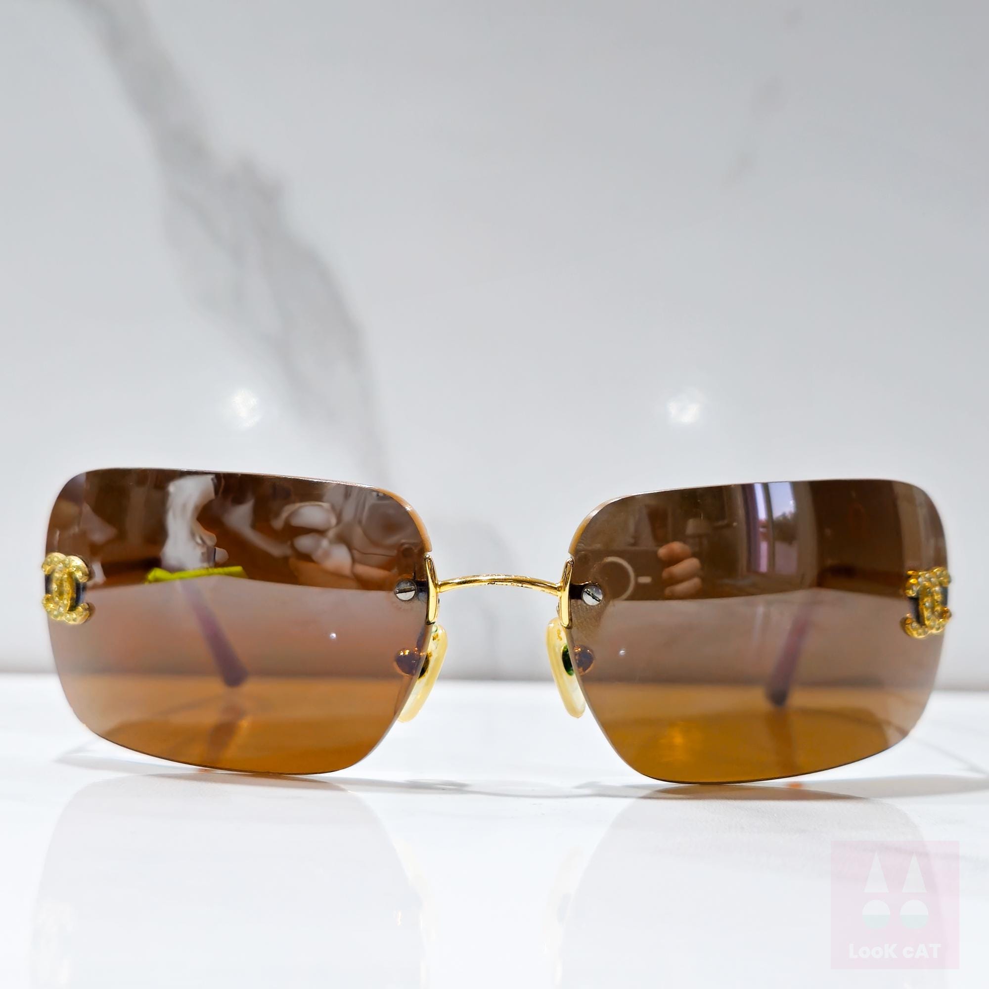 小物 CHANEL sunglasses big coco y2k GOLD case coco chanel sunglasses women used brown round big y2k