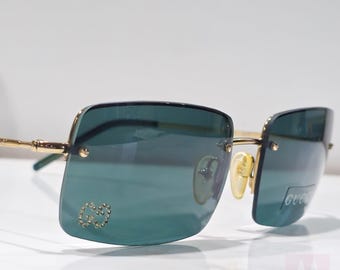 Gucci 1653 Strass Vintage Sunglasses Rimless Rhinestones NOS New