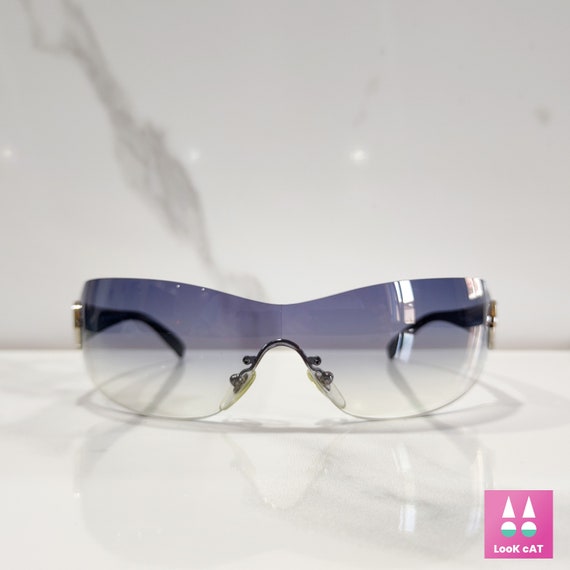 Bvlgari 639 Sunglasses Vintage Y2K Wrap Shield Wraparound