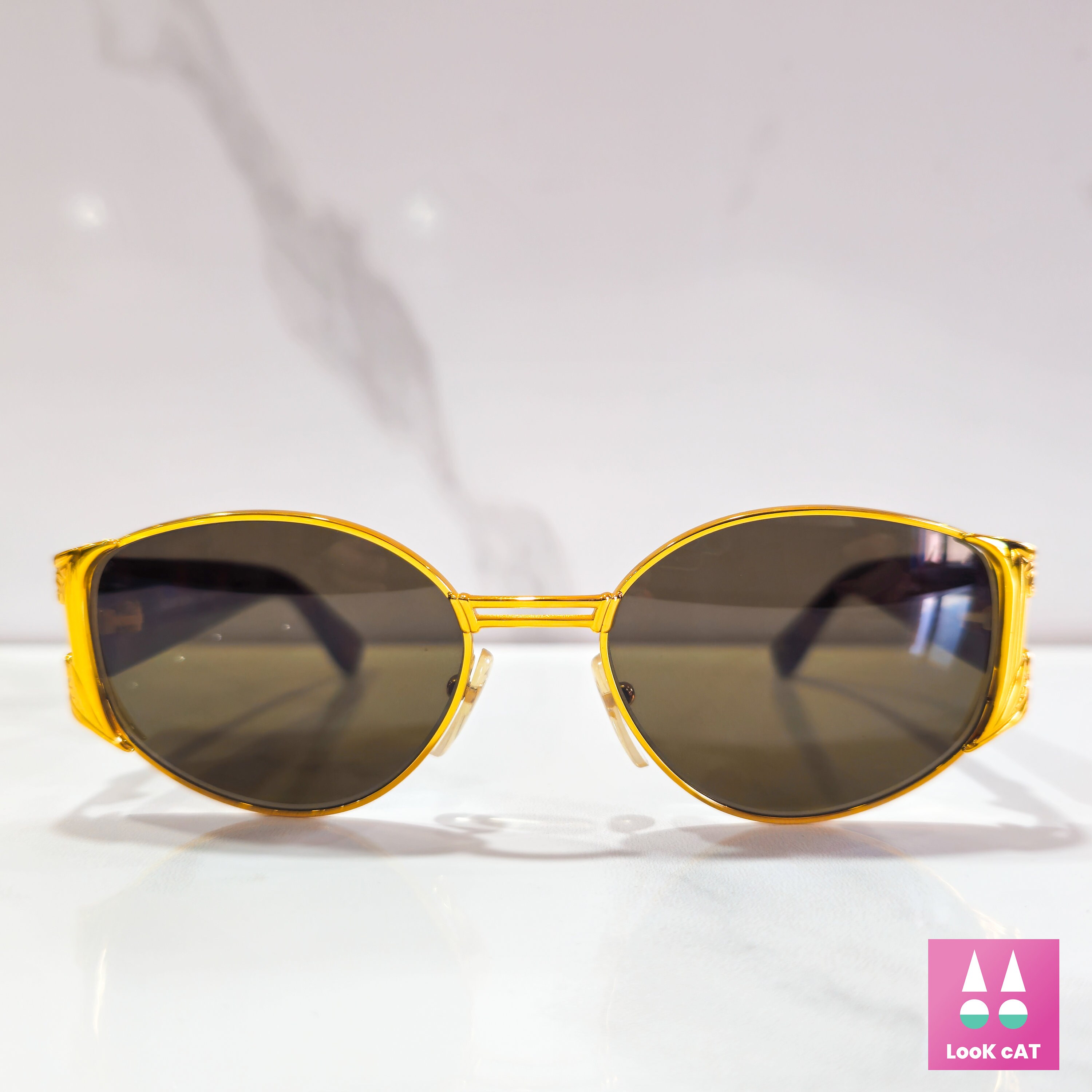 ★♻️ ★GIANNI VERSACE　サングラス Gianni Versace 1996 Vintage Mens Metal Gold Medusa