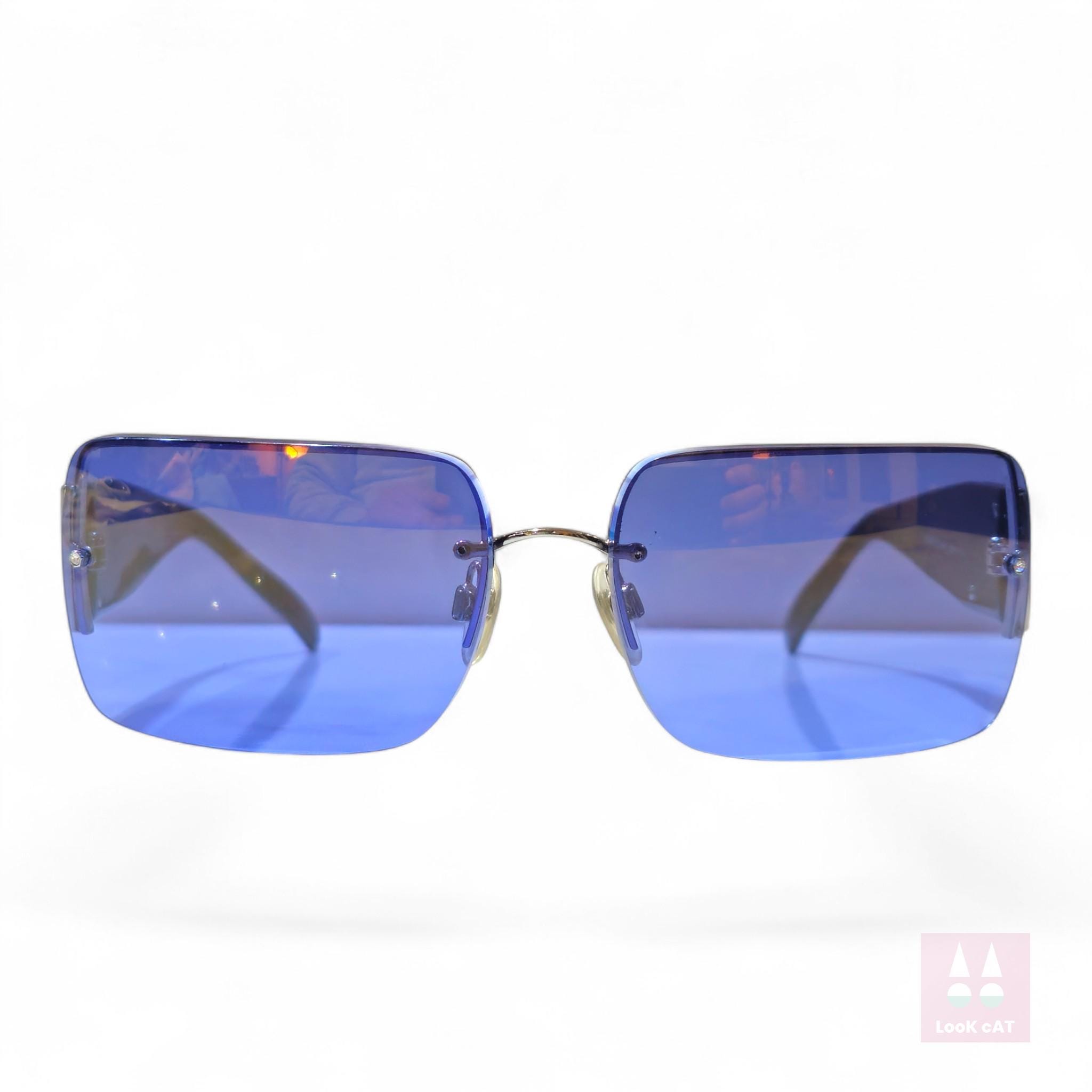 Chanel 4095 Iridescent Rimless Sunglasses Crystal Rhinestone Rare VTG Chanel Crystal CC Sunglasses 4095-B Tortoise 1769600  main image 3