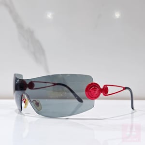 Versace mod 2036 sunglasses frameless rimless lunette brille shades Y2K shield wraparound NOS never used