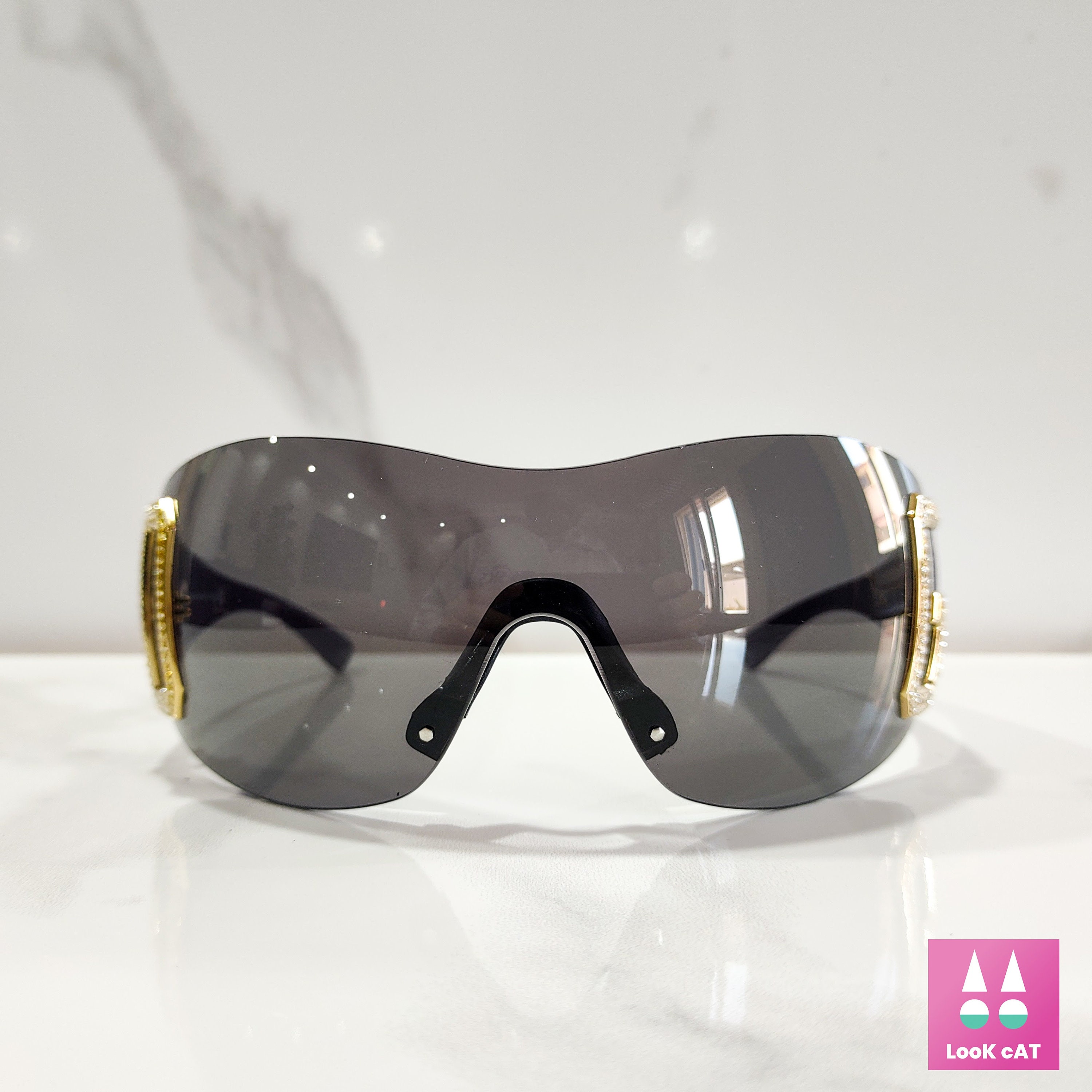 Dolce E Gabbana 893S Y2K Wrap Shield Vintage Sunglasses 