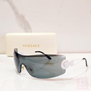 Versace mod 2036 sunglasses frameless rimless lunette brille shades Y2K shield wraparound NOS never used