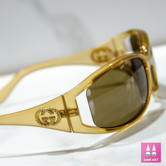 Gucci 2989 strass rare vintage sunglasses wrap sh… - image 2