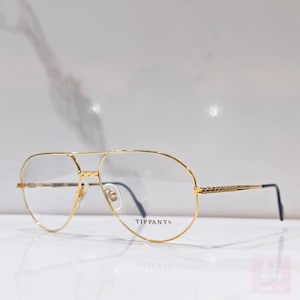 Tiffany T 63 vintage 80s 90s glasses lunette zonnebril shades Gold plated 23k