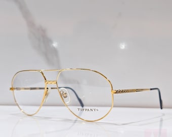 Gafas Tiffany T 63 vintage años 80 y 90, gafas de sol tipo luneta zonnebril bañadas en oro de 23 k