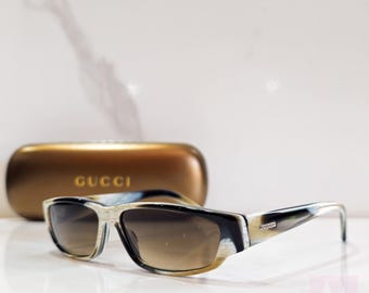 Gucci Womens Sunglasses Tom Ford Y2K Green Black Rectangle GG 2409