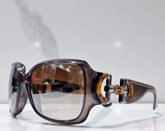 小物 00s archive GUCCI sunglasses bamboo y2k Vintage Gucci White Gold Bamboo Male Female Sunglasses