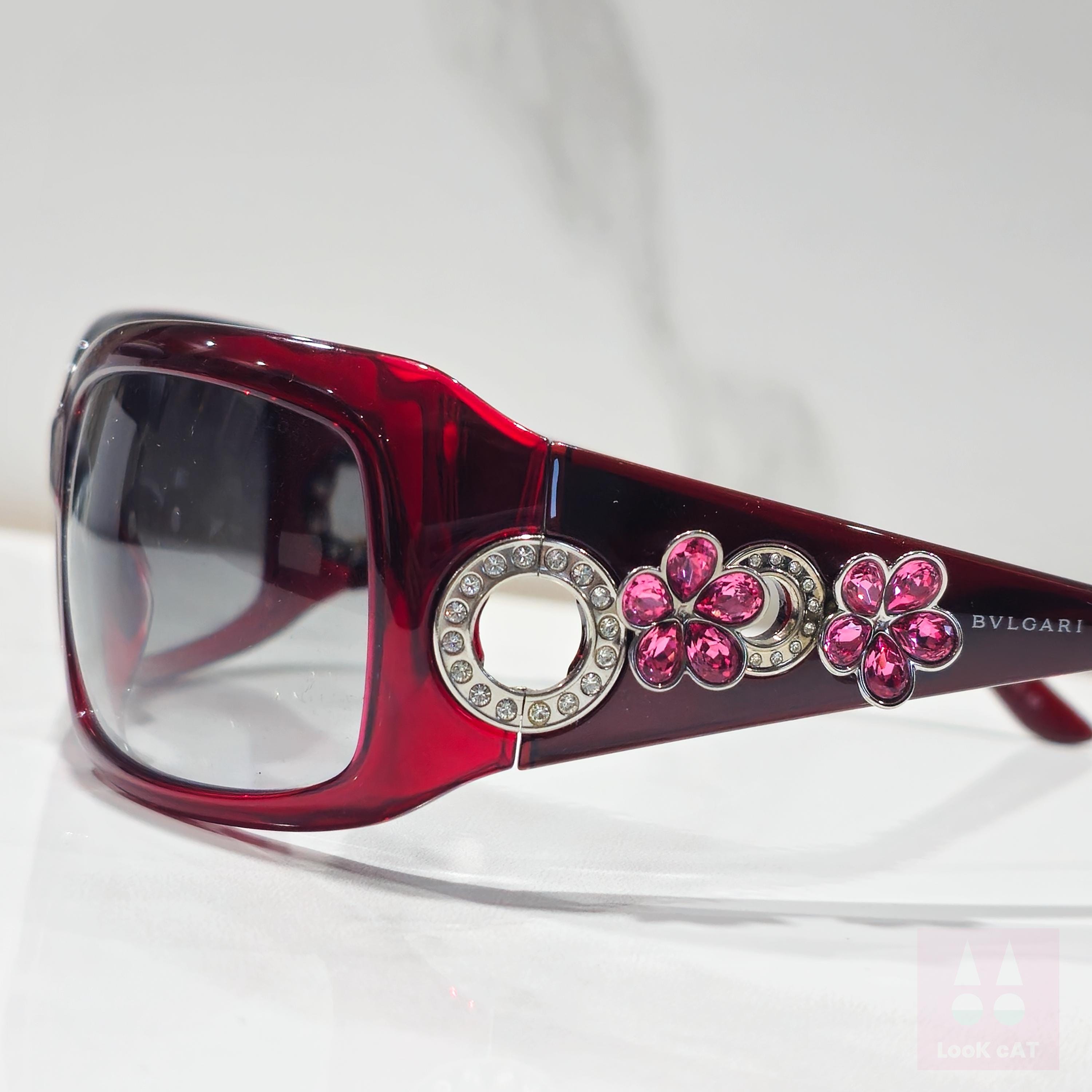 小物 BVLGARI archive sunglasses cyber crystal Vintage Bvlgari 857 Sunglasses, Swarovski Crystal Embellished
