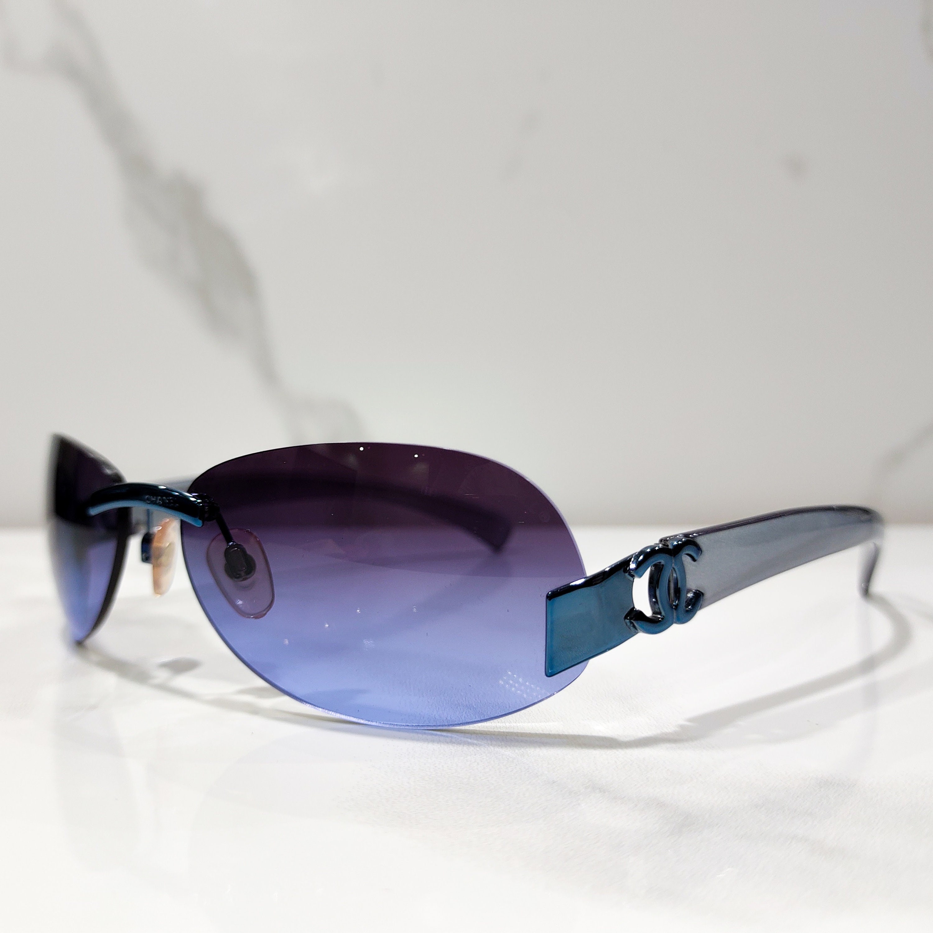 Chanel Modello 4037 Sunglasses Wrap Shield Lunette Brille Y2k 