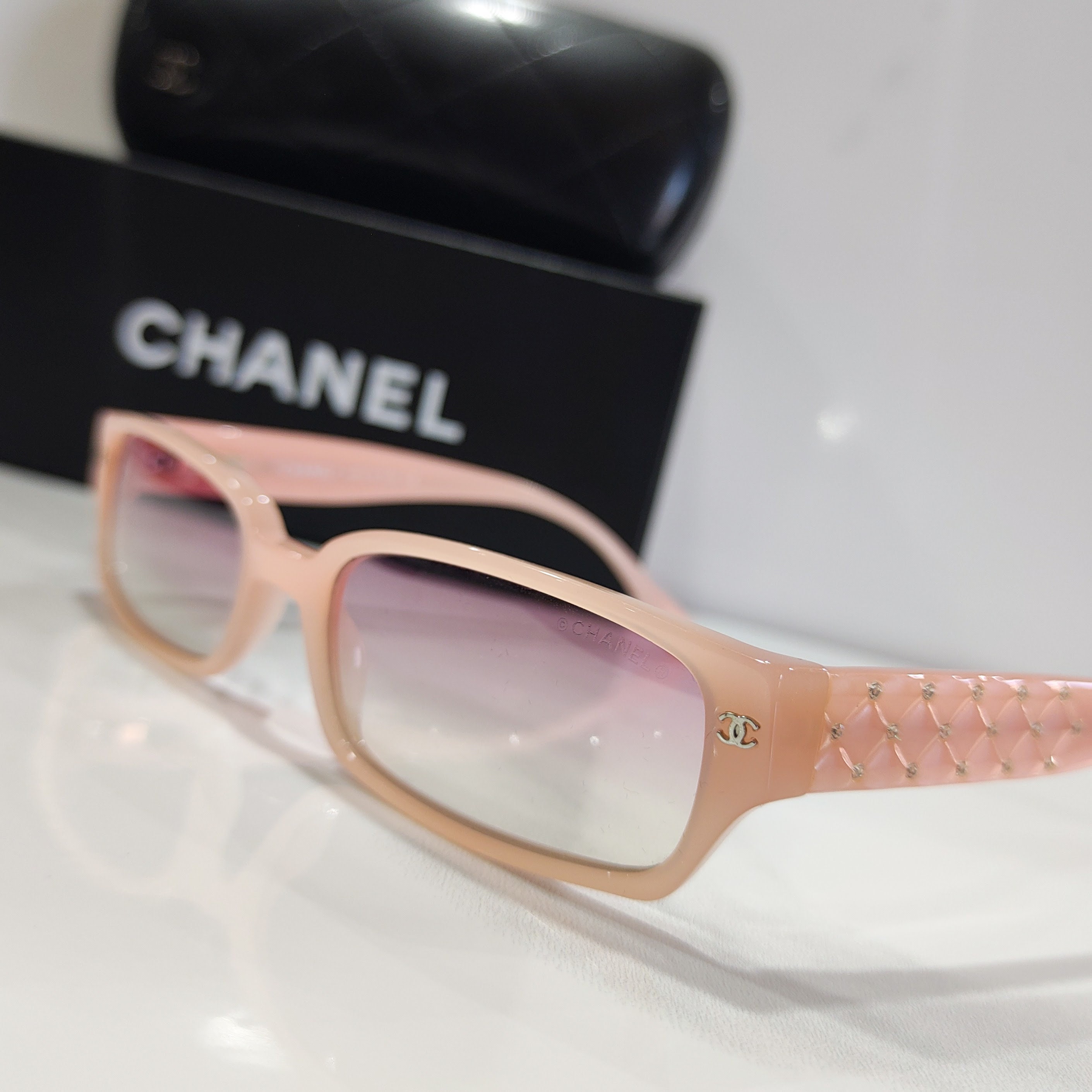 vintage pink chanel sunglasses