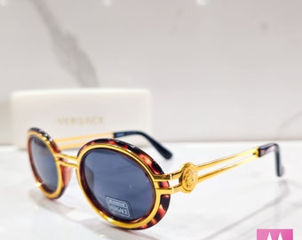 Versace S 28 vintage sunglasses Gold color frame occhiali gafas 90s y2k NOS Notorius