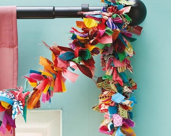 Multi Coloured Recycled Sari Garland | Ethical Eco Tinsel | Sustainable Celebration Decoration | Handmade in India - Free shipping to UK